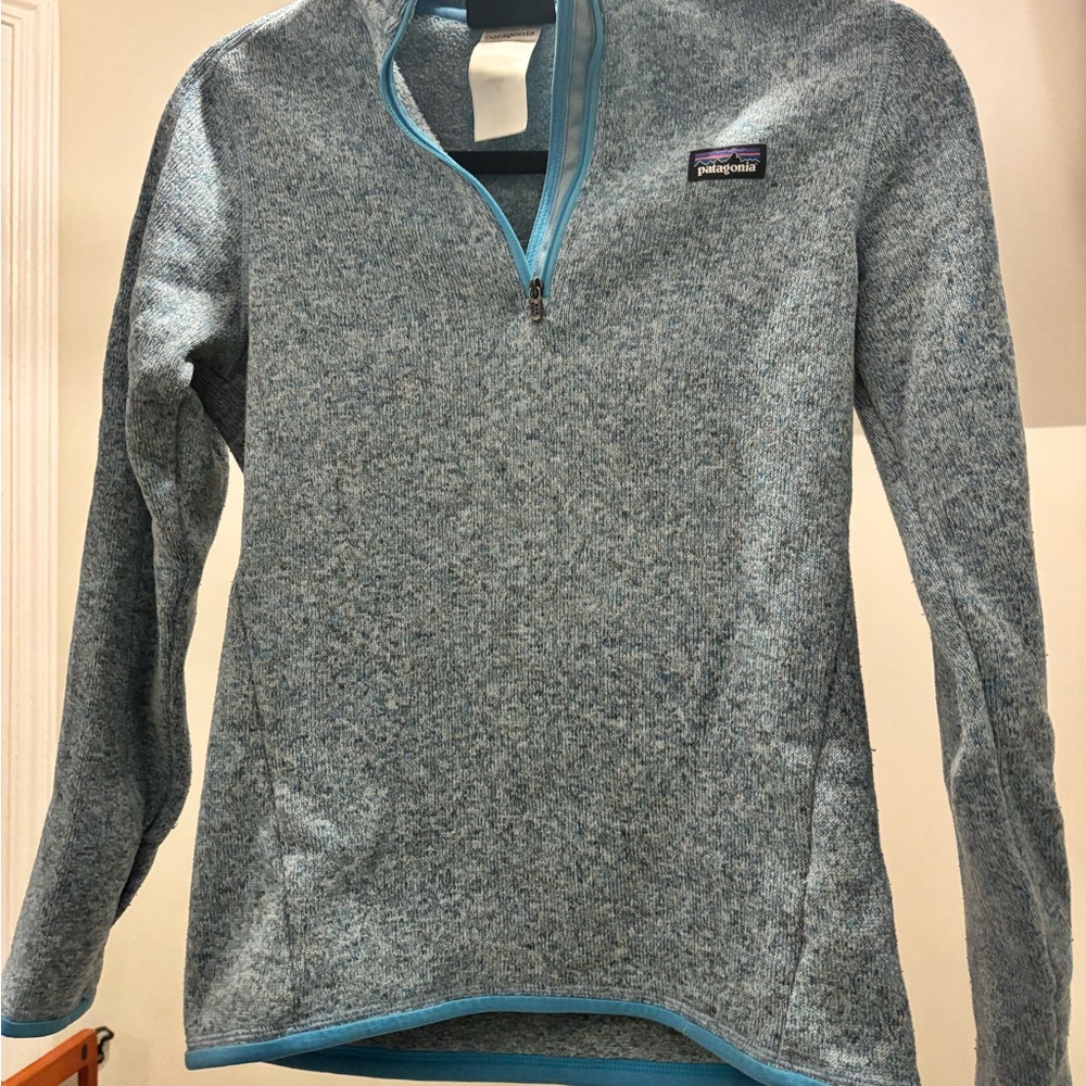 Patagonia Heathered Blue Zip Pullover